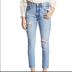 Levi’s 501 Skinny Distressed Light Wash Jeans
